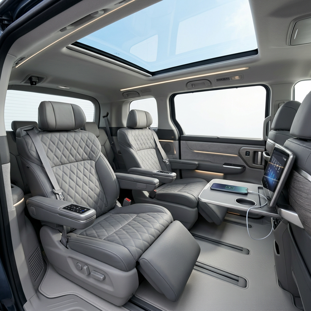 VIPラウンジのようなオットマン付きキャプテンシートの次世代ステップワゴン2列目